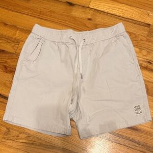 Coast Shorts Medium Men's Light Gray Athletic Drawstring Shorts with Logo Patch